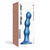 Голубая насадка Strap-On-Me Dildo Plug Balls size L - Strap-on-me - купить с доставкой в Ульяновске