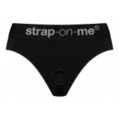 Черные трусики для насадок Heroine Lingerie Harness - size M - Strap-on-me - купить с доставкой в Ульяновске