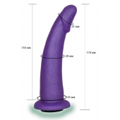 Фиолетовая гладкая изогнутая насадка-плаг - 17 см. - LOVETOY (А-Полимер) - купить с доставкой в Ульяновске