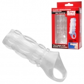 Насадка на пенис с кольцом для мошонки Clear Sensations Enhancer Sex Sleeve - 11,5 см. - XR Brands - в Ульяновске купить с доставкой
