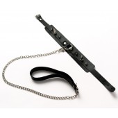 Черный ошейник с шипами и поводком - Crazy Handmade - купить с доставкой в Ульяновске