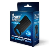 Черная открытая насадка на пенис с кольцом для мошонки XXXL-size - 9,9 см. - Sex Expert - в Ульяновске купить с доставкой