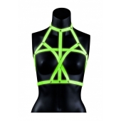 Портупея Bra Harness с неоновым эффектом - размер L-XL - Shots Media BV - купить с доставкой в Ульяновске