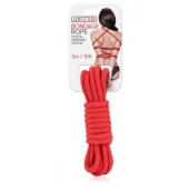 Красная хлопковая веревка для связывания - 3 м. - Lux Fetish - купить с доставкой в Ульяновске