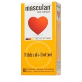 Презервативы с колечками и пупырышками Masculan Ribbed+Dotted - 10 шт. - Masculan - купить с доставкой в Ульяновске