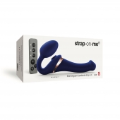 Синий безремневой страпон Multi Orgasm Size S с клиторальной стимуляцией - Strap-on-me - купить с доставкой в Ульяновске