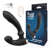 Черный вибромассажер простаты Sex Expert - 14,5 см. - Sex Expert - в Ульяновске купить с доставкой