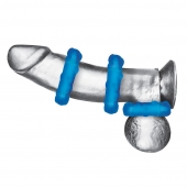 Комплект из трех голубых эрекционных колец 3-Pack Ribbed Rider Cock Ring Set - BlueLine - в Ульяновске купить с доставкой