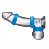 Комплект из трех голубых колец для эрекции 3-Pack Nuts   Bolts Stretch Cock Ring Set - BlueLine - в Ульяновске купить с доставкой