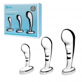 Набор из 3 стальных стимуляторов простаты Stainless Steel P-spot Training Set - b-Vibe - в Ульяновске купить с доставкой