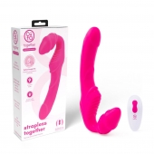 Розовый безремневой страпон на радиоуправлении Strapless Together - 22 см. - Together Toy - купить с доставкой в Ульяновске