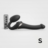 Черный безремневой страпон Multi Orgasm Size S с клиторальной стимуляцией - Strap-on-me - купить с доставкой в Ульяновске