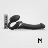 Черный безремневой страпон Multi Orgasm Size M с клиторальной стимуляцией - Strap-on-me - купить с доставкой в Ульяновске