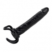 Чёрная насадка-фаллос для двойного проникновения INFLATABLE DILDO SLIM DONG  - 13,5 см. - Toyz4lovers - в Ульяновске купить с доставкой