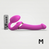 Ярко-розовый безремневой страпон Multi Orgasm Size M с клиторальной стимуляцией - Strap-on-me - купить с доставкой в Ульяновске