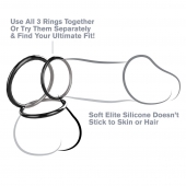 Набор из трех черных эрекционных колец Silicone 3-Ring Stamina Set - Pipedream - в Ульяновске купить с доставкой