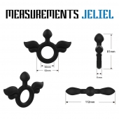 Черное эрекционное кольцо с крыльями Rooster Jeliel Angel - Velv or - в Ульяновске купить с доставкой