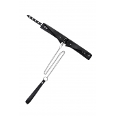 Черный кожаный ошейник-воротник с поводком - Pecado - купить с доставкой в Ульяновске