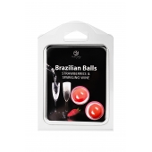 Набор из 2 шариков с массажным маслом Brazilian Balls с ароматом клубники и шампанского - Secret Play - купить с доставкой в Ульяновске