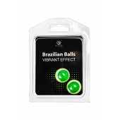 Набор из 2 шариков с массажным маслом Brazilian Balls с эффектом вибрации - Secret Play - купить с доставкой в Ульяновске