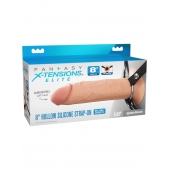 Полый страпон на ремнях 8’’ Hollow Silicone Strap-on - Pipedream - купить с доставкой в Ульяновске
