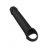 Черная насадка-удлинитель с вибрацией Vibrating Extender With Remote - Dream Toys - в Ульяновске купить с доставкой