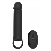 Черная насадка-удлинитель с вибрацией Vibrating Extender With Remote - Dream Toys - в Ульяновске купить с доставкой
