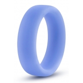 Голубое люминесцентное кольцо Silicone Glo Cock Ring - Blush Novelties - в Ульяновске купить с доставкой