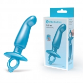 Голубая анальная пробка для массажа простаты Hither Silicone Prostate Plug - 14,3 см. - b-Vibe - в Ульяновске купить с доставкой