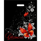 Черный пакет Glamour с вырубной ручкой (38х47 см) - Сима-Ленд - купить с доставкой в Ульяновске