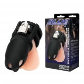 Черная клетка для пениса Silicone Small 2 in Cock Cage With Ball Divider - BlueLine - купить с доставкой в Ульяновске