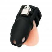 Черная клетка для пениса Silicone Small 2 in Cock Cage With Ball Divider - BlueLine - купить с доставкой в Ульяновске