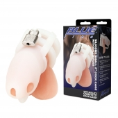Белая клетка для пениса Silicone Small 2 in Cock Cage With Ball Divider - BlueLine - купить с доставкой в Ульяновске