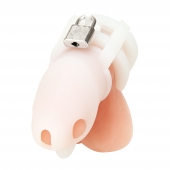 Белая клетка для пениса Silicone Small 2 in Cock Cage With Ball Divider - BlueLine - купить с доставкой в Ульяновске