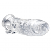 Прозрачная насадка для увеличения члена Realistic Clear Penis Enhancer and Ball Stretcher - 20,3 см. - XR Brands - в Ульяновске купить с доставкой