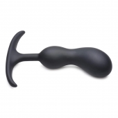 Черный массажер простаты с утяжелителями Premium Silicone Weighted Prostate Plug Medium - 16,3 см. - XR Brands - в Ульяновске купить с доставкой
