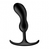 Черный массажер простаты с утяжелителями Premium Silicone Weighted Prostate Plug Medium - 16,3 см. - XR Brands - в Ульяновске купить с доставкой