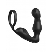 Черный вибростимулятор простаты с эрекционным кольцом Ass-Gasm Pro P-Spot Milker - Pipedream - в Ульяновске купить с доставкой