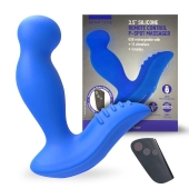 Синий вибромассажер простаты 3,5’’ Remote Control P-spot Massager - 12,5 см. - Erokay - в Ульяновске купить с доставкой