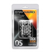 Прозрачная насадка с капельками STAY HARD COCK SLEEVE 05 CLEAR - Blush Novelties - в Ульяновске купить с доставкой