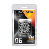 Прозрачная насадка с объёмными чёрточками STAY HARD COCK SLEEVE 06 CLEAR - Blush Novelties - в Ульяновске купить с доставкой