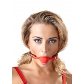 Силиконовый кляп-шар на чёрных ремешках Red Gag silicone - Orion - купить с доставкой в Ульяновске
