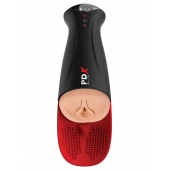 Телесный мастурбатор-вагина в черной колбе с вибрацией Fuck-O-Matic Pro XL - Pipedream - в Ульяновске купить с доставкой
