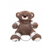 Бондажный набор: бурый мишка с белыми оковами и наручниками - Pecado - купить с доставкой в Ульяновске