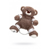 Бондажный набор: бурый мишка с белыми оковами и наручниками - Pecado - купить с доставкой в Ульяновске