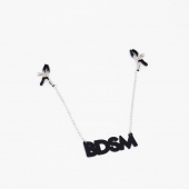 Зажимы на соски с кожаной подвеской BDSM - Crazy Handmade - купить с доставкой в Ульяновске