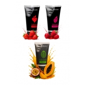 Набор из 3 съедобных лубрикантов JUJU (клубника, малина, тропические фрукты) - JuJu - купить с доставкой в Ульяновске