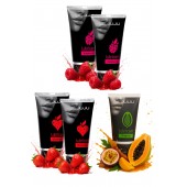 Набор из 5 съедобных лубрикантов JUJU (клубника х 2, малина х 2, тропические фрукты) - JuJu - купить с доставкой в Ульяновске