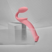 Розовый безремневой страпон Strap-on-me Semi-Realistic Bendable Strap-On size S - Strap-on-me - купить с доставкой в Ульяновске