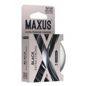 Черные утолщенные презервативы MAXUS Extra Strong с железным кейсом - 3 шт. - Maxus - купить с доставкой в Ульяновске